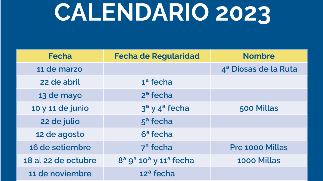 Calendario Cuas 2023